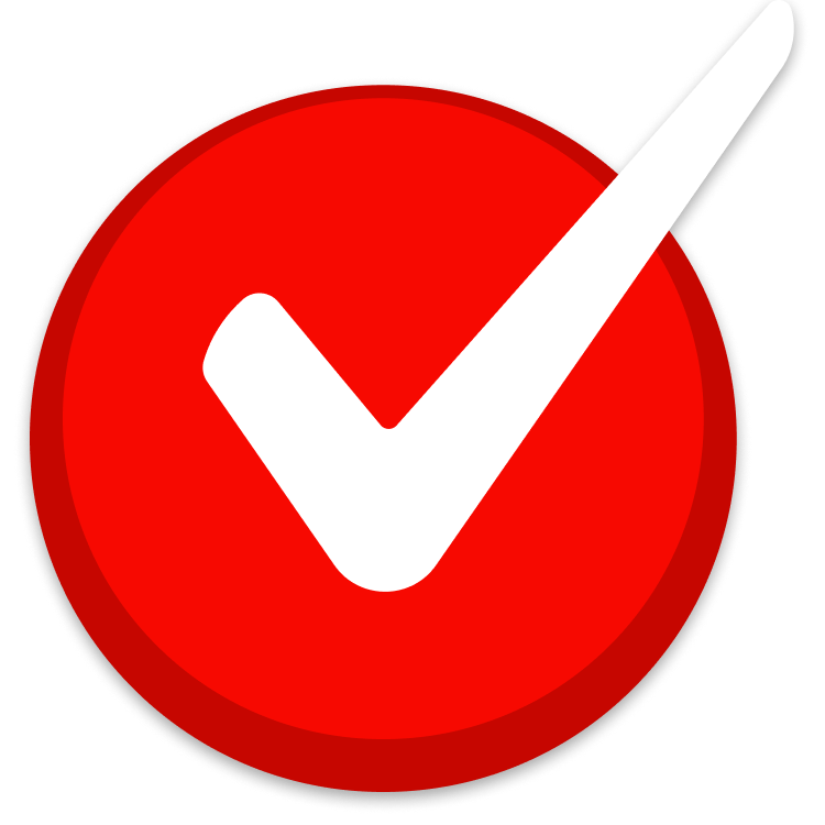 RJE Checkmark Red and White